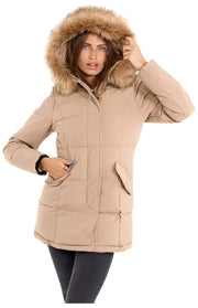 Helvetica Mountain Pioneers Sarah Hooded Parka Jacka - Taupe Beige