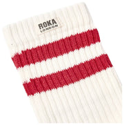 Roka Windsor Stripe Crew Socks - Tranbärsröd