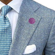 Bassin and Brown Chrysanthemum Flower Lapel Pin - Lilac