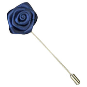 Bassin and Brown Rose Jacket Lapel Pin - Navy
