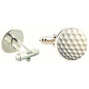 Bassin and Brown Round Golf Ball Cufflinks - White