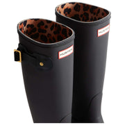 Hunter Original Tall Leopard Backstrap Wellington Boots - Svart/Beige