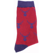 David Van Hagen Stag Socks - Red/Blue