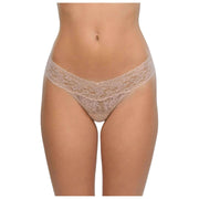 Hanky Panky Signature Lace Low Rise 3 Pack Thongs - Chai/Black/Dark Pomegranate