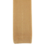 David Van Hagen Plain Knitted Tie - Gold