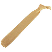 David Van Hagen Plain Knitted Tie - Gold