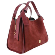Franchetti Bond Elsa Small Handbag - Burgundy Suede/Dollaro