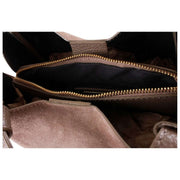 Franchetti Bond Elsa Small Handbag - Taupe Suede/Dollaro
