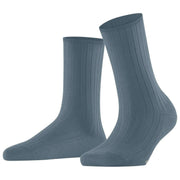 Falke Cotton Rib Strumpor - Monument Blue