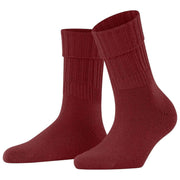 Falke Striggings Rib Boot Strumpor - Henna Röd