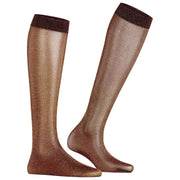 Falke Glitter 30 Denier Knähöga strumpor - Barolo/Guld