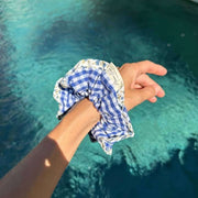 Moon Nude Spring Scrunchie - Blå/Vit/Grön