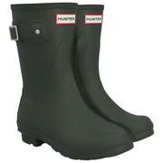 Hunter Original Short Tartan Fodrade Wellington Boots - Mörk Olivgrön