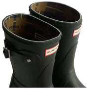 Hunter Original Short Tartan Fodrade Wellington Boots - Mörk Olivgrön