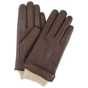 Isotoner Premium Rib Knit Cuff Läderhandskar - Brun