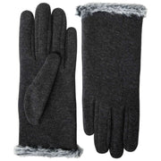 Isotoner Thermal Fur Trim Smartouch-handskar - Grå