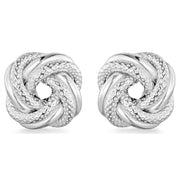 KJ Beckett Textured Knot Stud Earrings - Silver