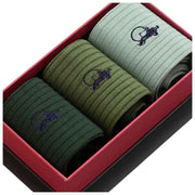London Sock Company Simply 3-par sockbox set - olivgrön