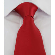 Michelsons of London Plain Tie and Contrast Floral Pocket Square Set - Red