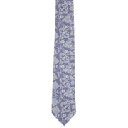 Michelsons of London Sprawling Floral Polyester Tie and Pocket Square Set - Lilac