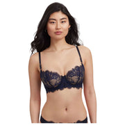 Skarlett Blue Entice Spets Balconette BH - Svart/Midnight Navy