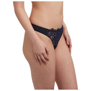 Skarlett Blue Entice Front Lace String - Svart/Midnight Navy