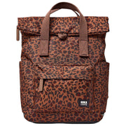 Roka Canfield B Liten Återvunnen Canvas Ryggsäck - Mini Leopard Brun