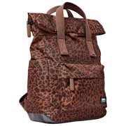 Roka Canfield B Liten Återvunnen Canvas Ryggsäck - Mini Leopard Brun