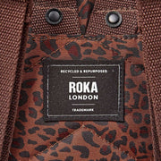 Roka Canfield B Liten Återvunnen Canvas Ryggsäck - Mini Leopard Brun