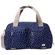 Roka Gatwick Medium Recycled Canvas Duffle Bag - Marinblå Polka Dot
