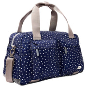 Roka Gatwick Medium Recycled Canvas Duffle Bag - Marinblå Polka Dot