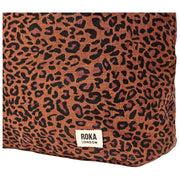 Roka Hoxton Large Cotton Canvas Axelväska - Mini Leopard Brown