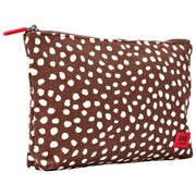 Roka Maida Vale Medium Cotton Canvas Pouch - Brown Dot