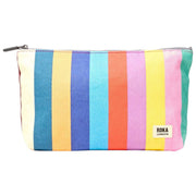Roka Maida Vale Medium Cotton Canvas Pouch - Bred Multi Stripe