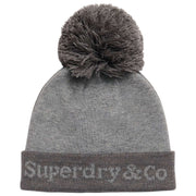 Superdry & Co Athletic Essentials Logo Knit Beanie Hat - Glacier Marl Grey
