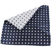 Knightsbridge Neckwear Polka Dot Silk Pocket Square - Navy/White