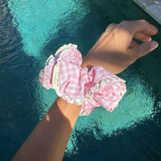 Moon Nude Peony Scrunchie - Rosa/Vit