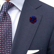 Bassin and Brown Floral Lapel Pin - Blue/Wine
