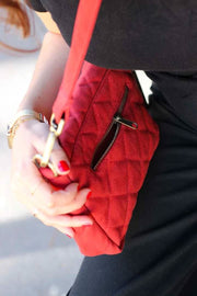 Hindbag Margault Quilted Axelväska - Terrakottaröd