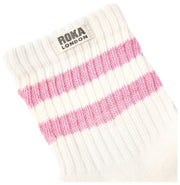 Roka Windsor Stripe Crew Socks - Rosa nejlika