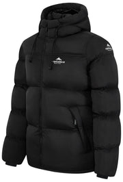 Helvetica Mountain Pioneers Middle Block Hooded Down Jacka - Svart