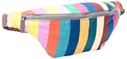 Roka Mill Hill Small Bum Bag i bomullscanvas - Bred Multi Stripe