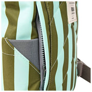 Roka Canfield B Liten Återvunnen Canvas Ryggsäck - Moss Stripe/Blå