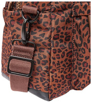 Roka Gatwick liten återvunnen canvas duffelväska - Mini Leopard Brun