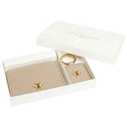 Alice Wheeler London Bow Korthållare och nyckelring Presentset - Stone Beige