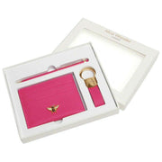 Alice Wheeler London Bow Card Hållare Nyckelring och Pen Lyx Present Set - Hot Pink