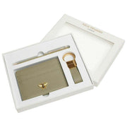 Alice Wheeler London Bow Card Hållare Nyckelring och Pen Lyx Present Set - Pistaschgrön