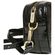 Alice Wheeler London Mini Camera Crossbody Bag - Black Croc