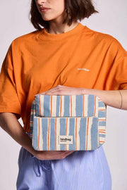 Hindbag Alix Extra Large Necessär - Orange/Blue Stripes