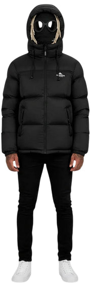 Helvetica Mountain Pioneers Middle Block Hooded Down Jacka - Svart